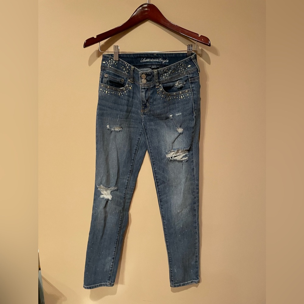 AMERICAN EAGLE - Y2K STUDDED JEANS - Size ) - Picture 7 of 11